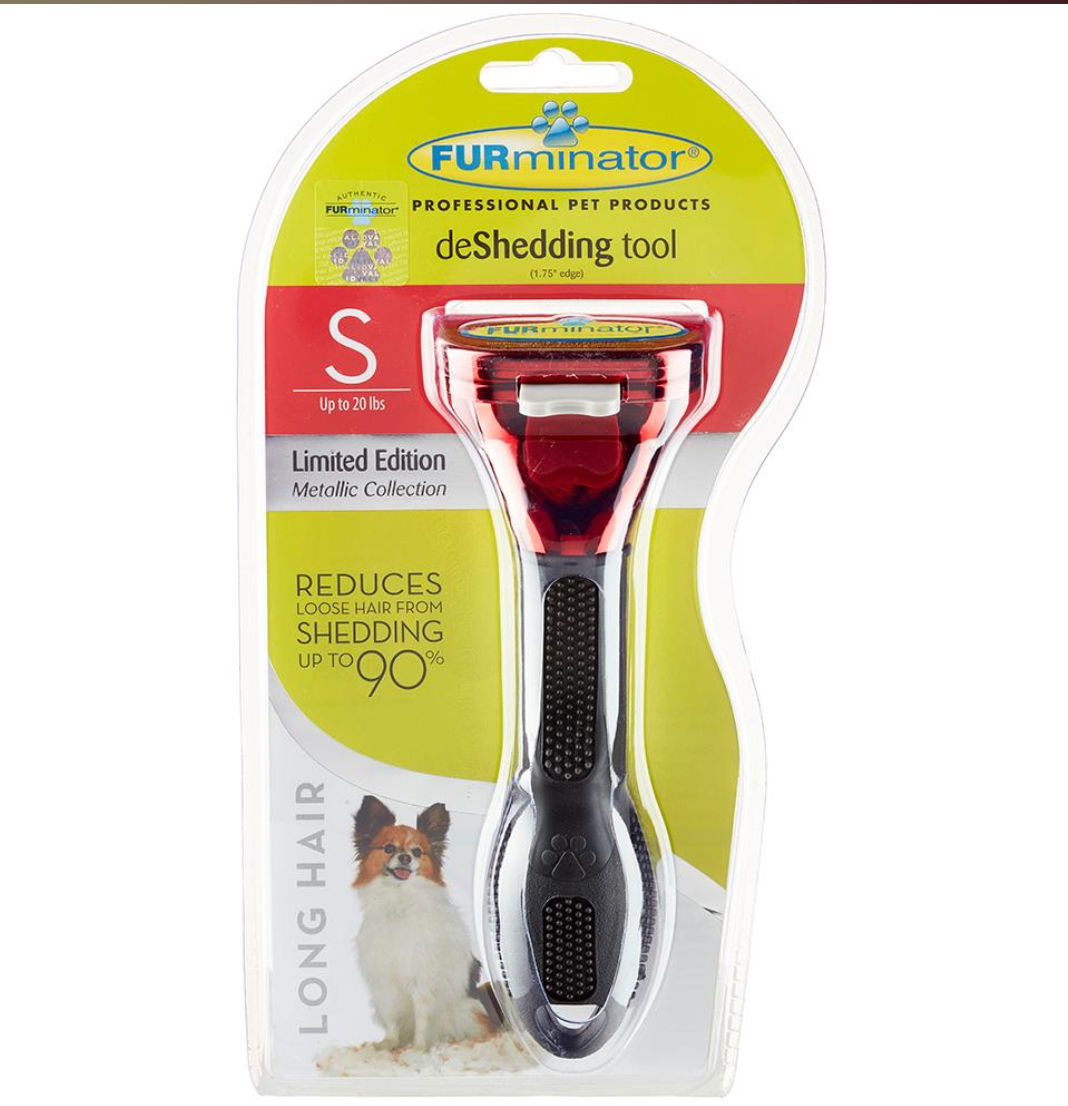 Furminator Small Long Hair Dog Deshedding Tool - Metallic Red