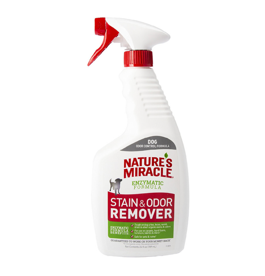 Nature's Miracle Unscented Stain and Odor Remover for Dogs - Powerful Cleaning Formula for Stubborn Stains and Odors. Ideal for Pet Owners. Size: 946ml.